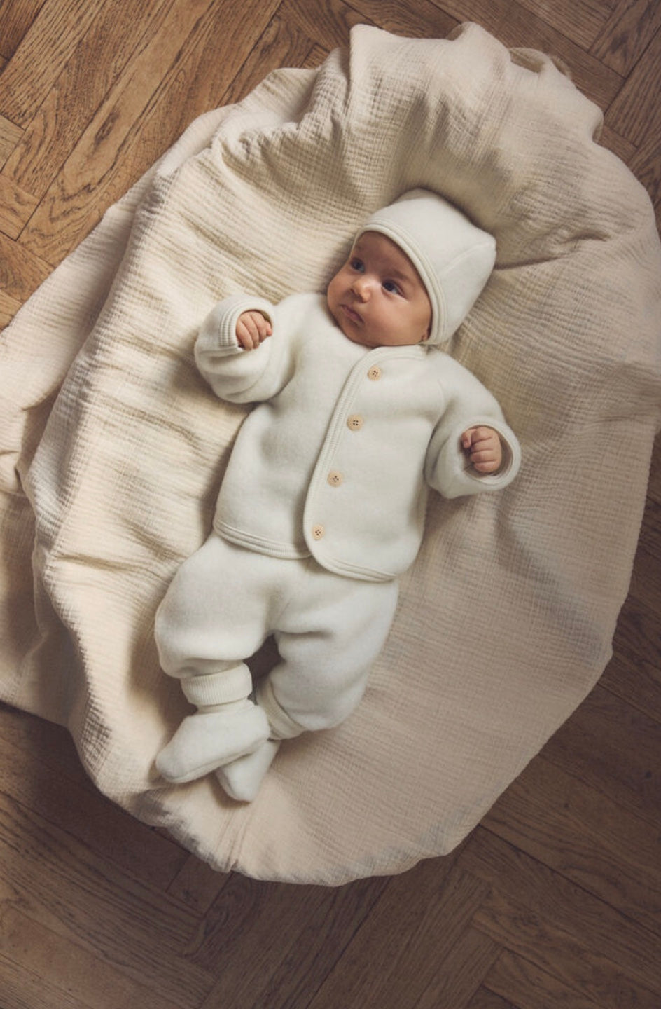 Jakke Wool Fleece Buttons Tofu