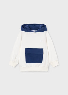 Genser Hoodie Combination Cream/Blue