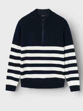 Genser Nurjo Half-zip Dark Sapphire/White Alys