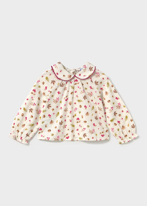 Bluse Woven Raspberry Natur
