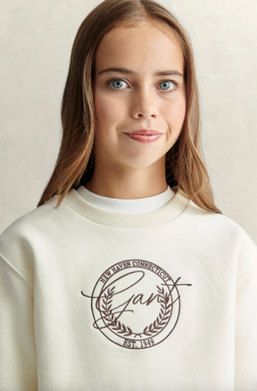Genser Crest Crew Neck Cream