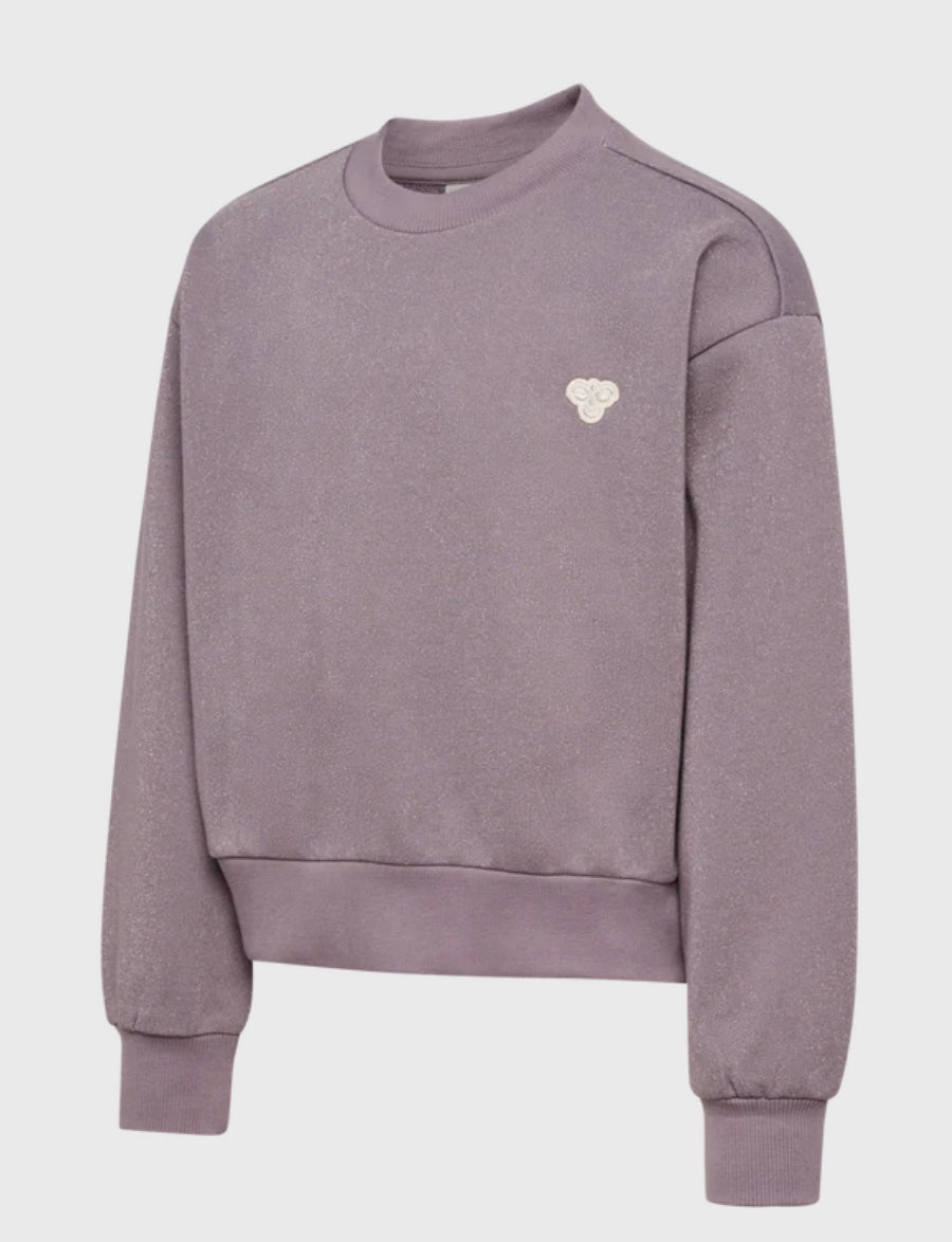 Genser Crew Neck Loose Glitter Gray Ridge