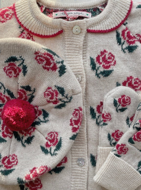 Cardigan Belou Knit Collar Rose