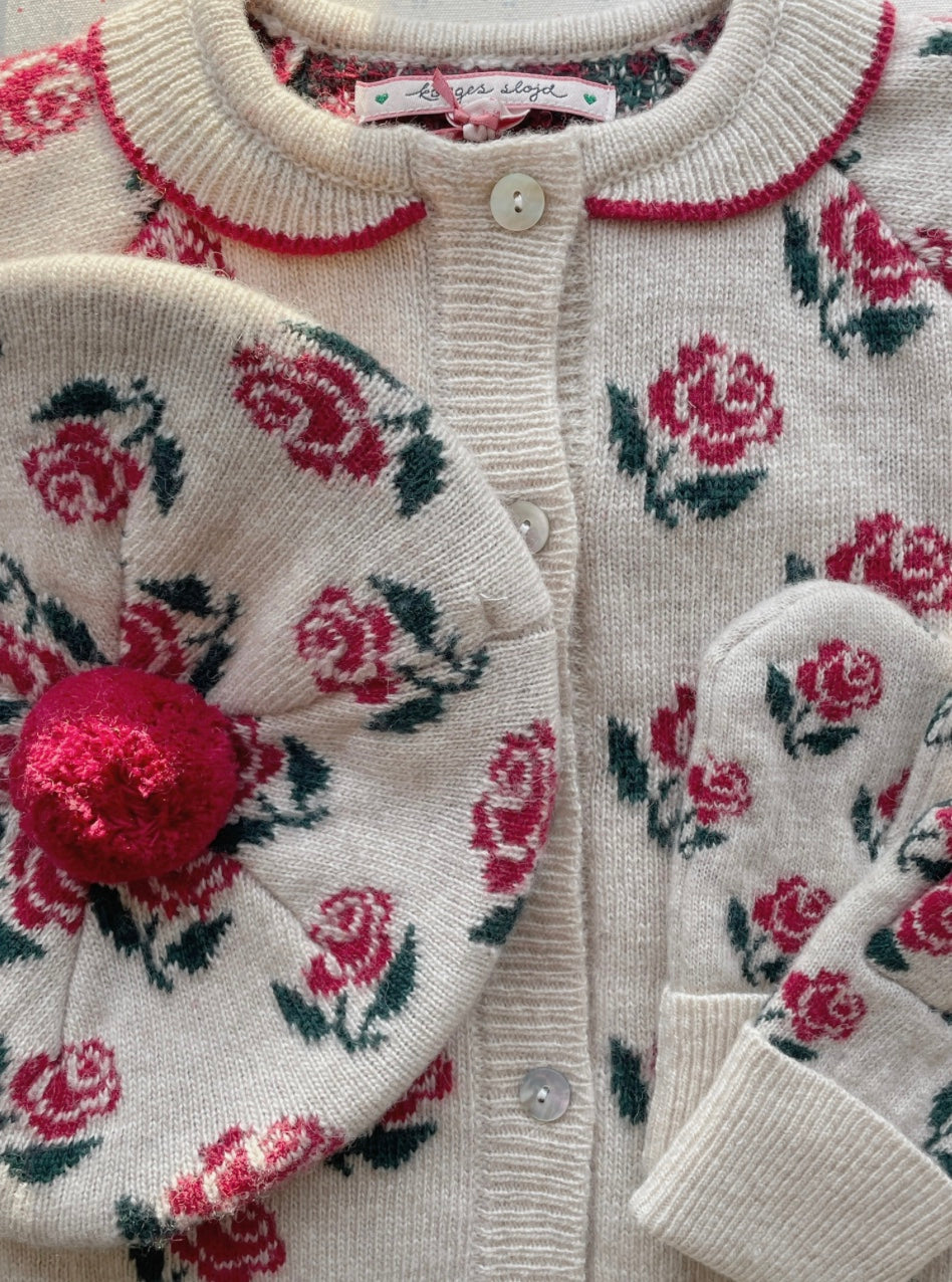 Cardigan Belou Knit Collar Rose