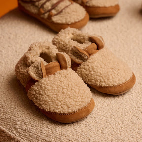 Tøfler Fuzzy Teddy Oxford Tan