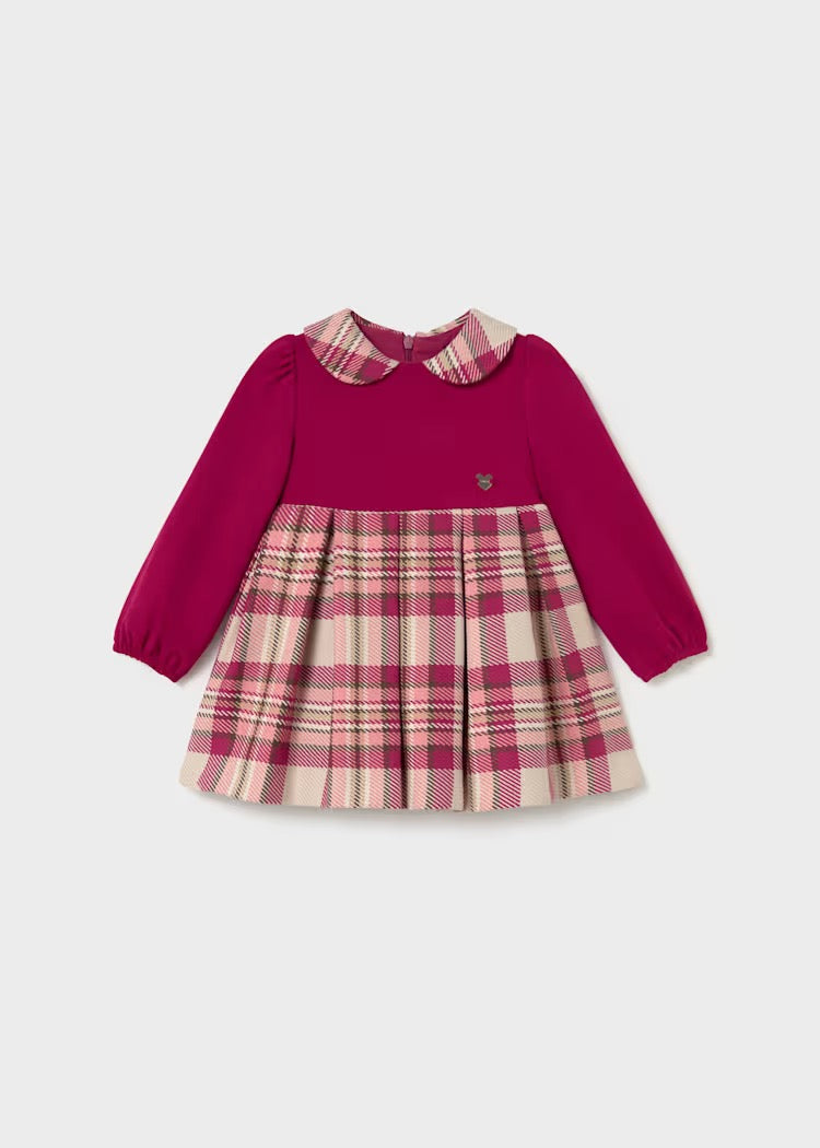 Kjole Plaid Combination Raspberry