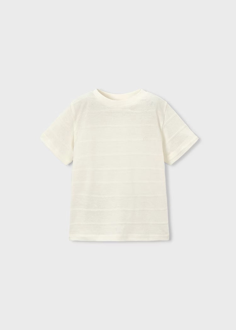 T-skjorte Striped Knit Cream