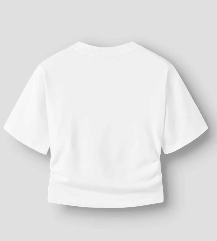 T-Skjorte Novegat Ss Short Rouched top Bright White