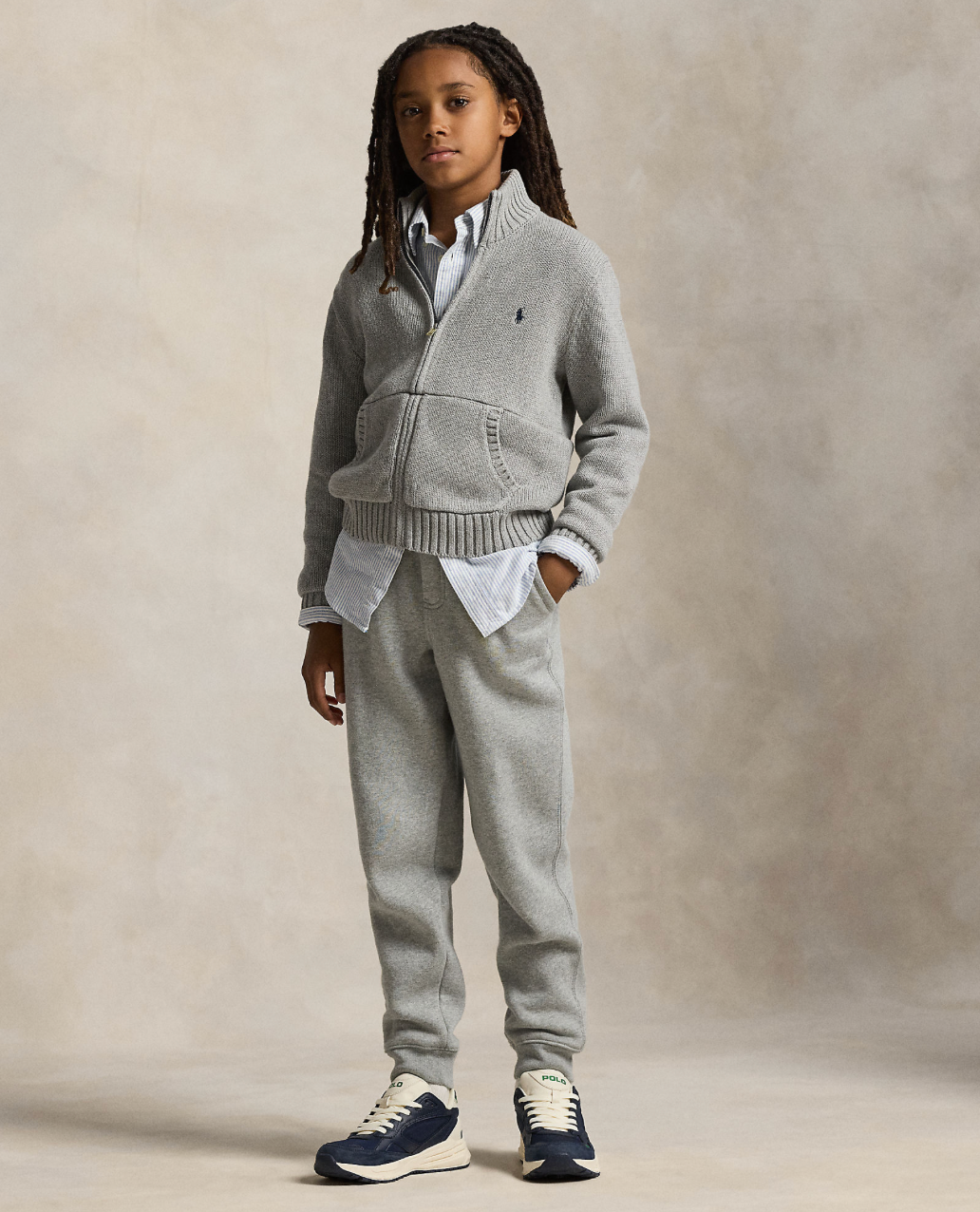 Jakke Cotton Full-Zip Sweater Grey