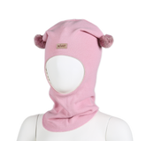 Balaclava skinnlapp bomull Rosa m/rosa dusker