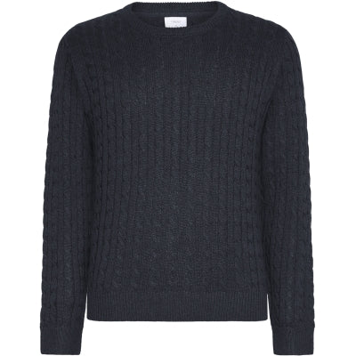 Genser GRTue Cable LS Knit Navy