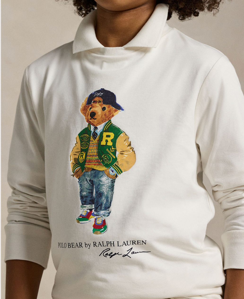 Genser Polo Bear Long Sleeve White