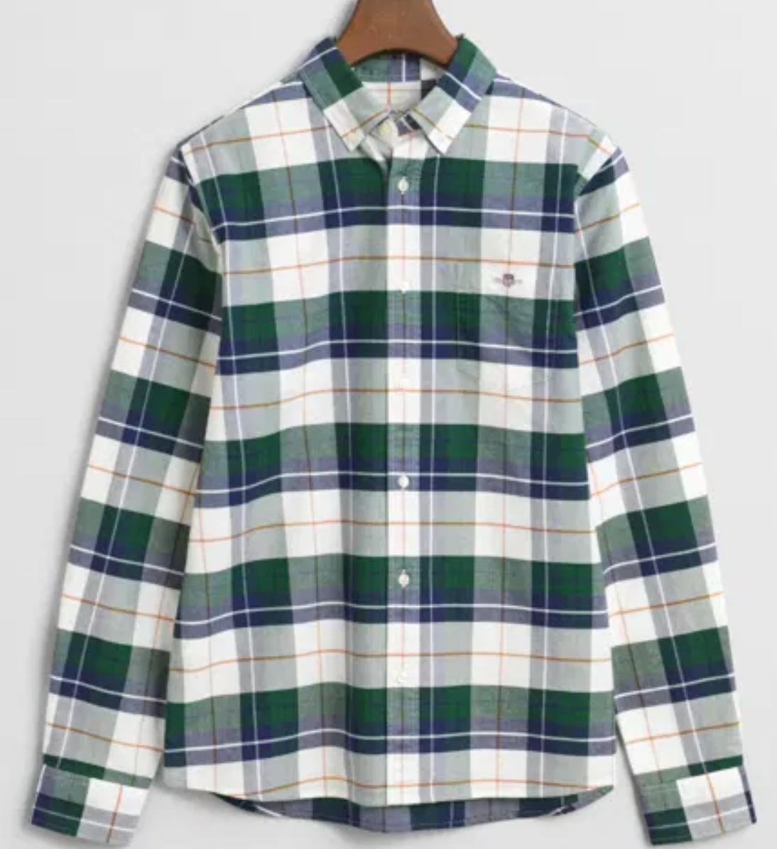Skjorte Rutete Oxford Forest Green