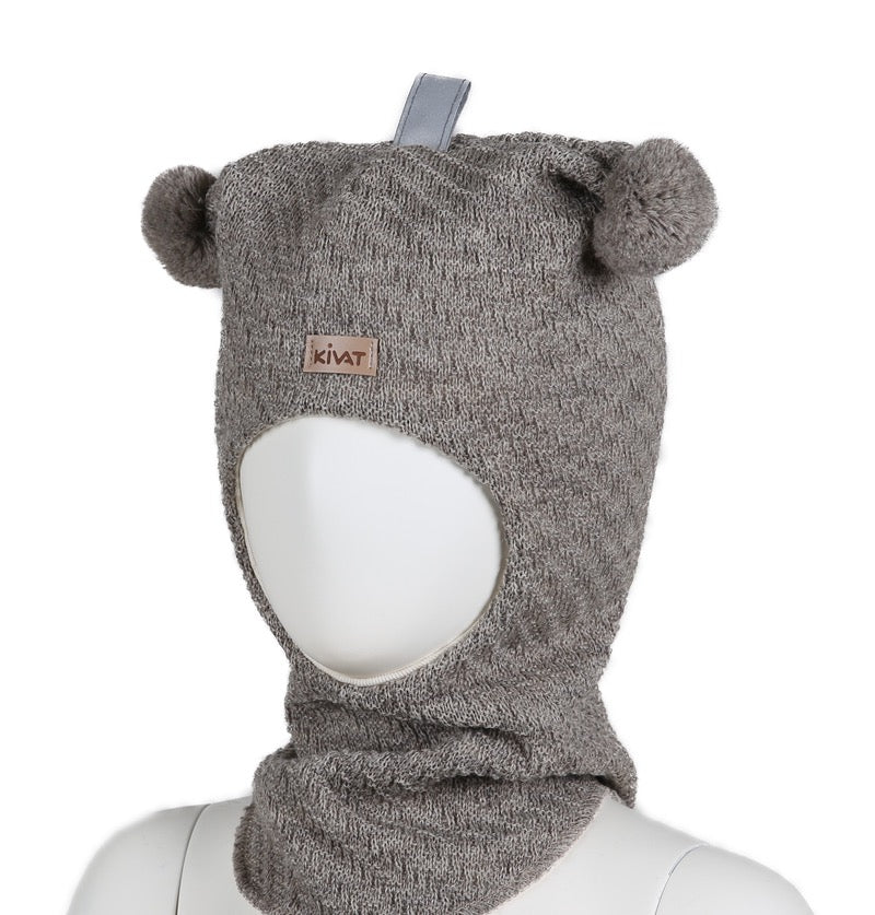 Balaclava Ull Skinnlapp Beige