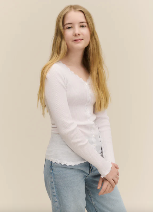 Cardigan Balta Modal Ls Lace New white