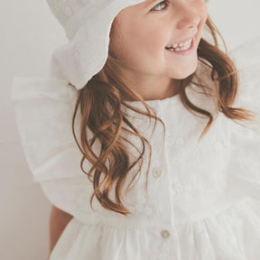 Kjole Embroidery Antique White