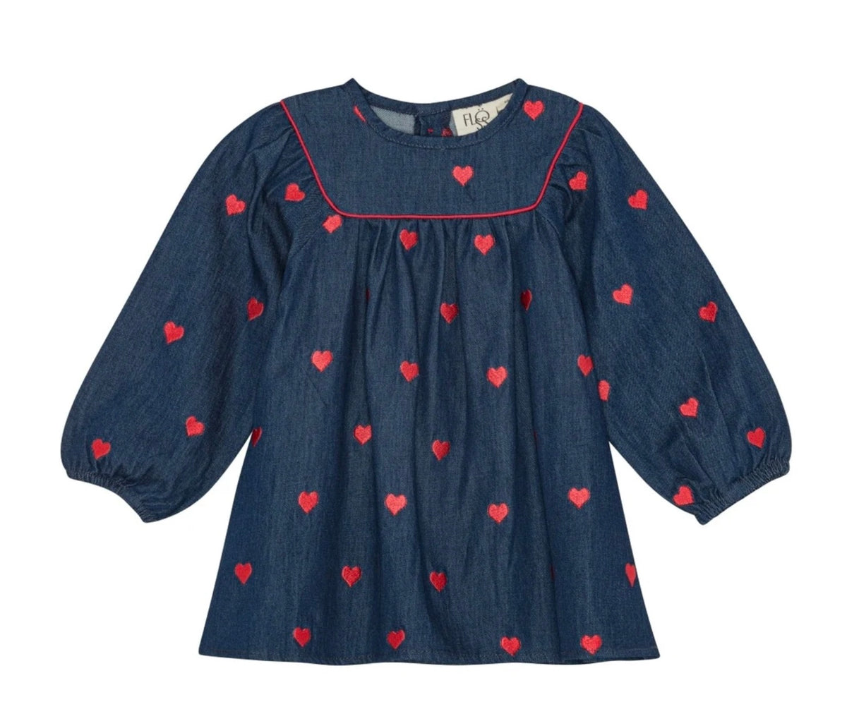 Kjole Amee Mid Blue Heart