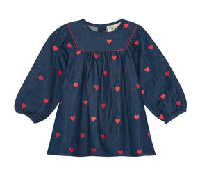 Kjole Amee Mid Blue Heart