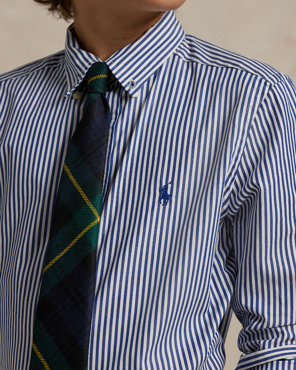 Skjorte Striped Poplin Navy/White