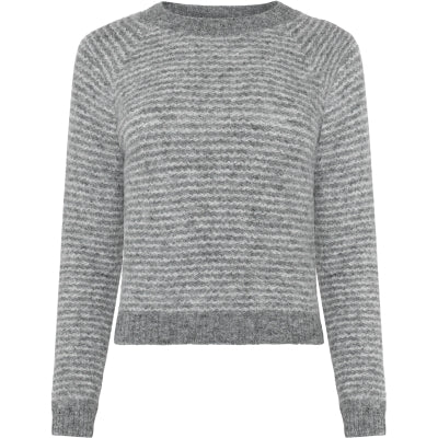 Genser GRCienne LS Crew Knit Dark Grey
