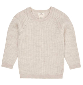 Genser Merino Classic Rib Pale Cream Melange