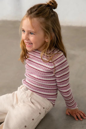 Genser Knitted Mockneck Violet Mix