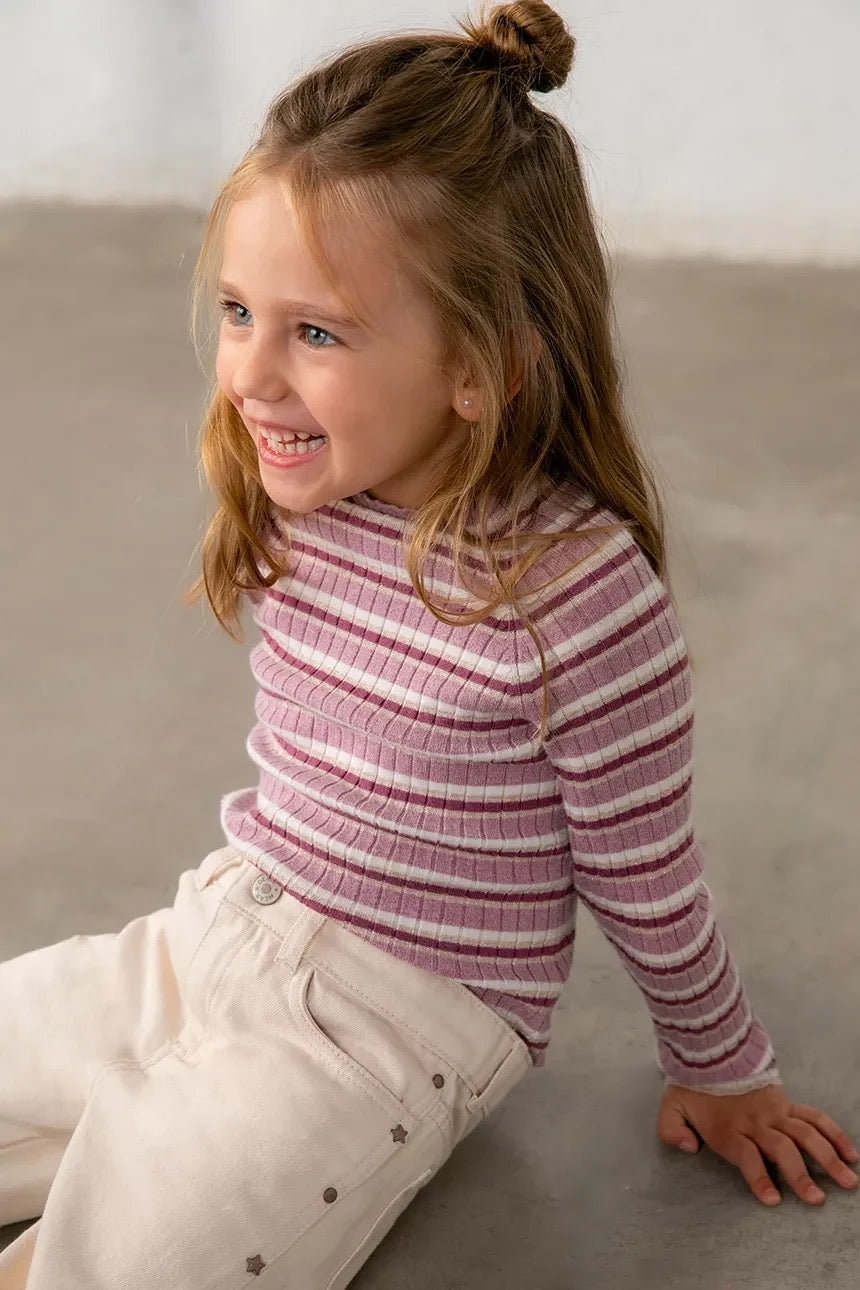 Genser Knitted Mockneck Violet Mix