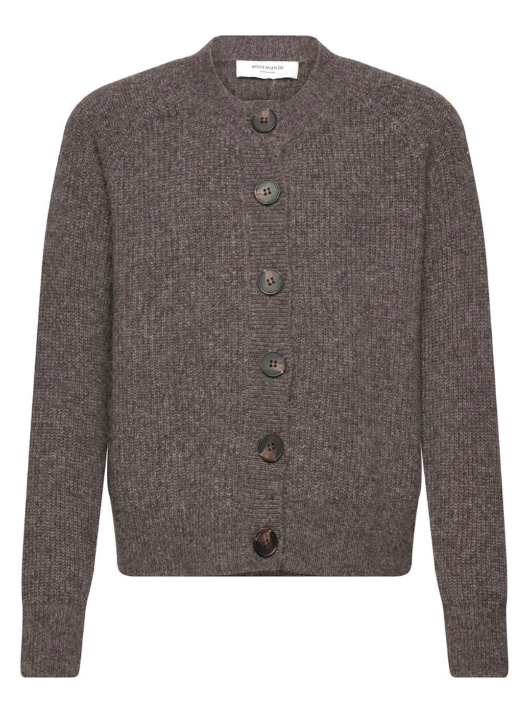 Cardigan Tinker Wool Blend LS Short Brown Grey Mel