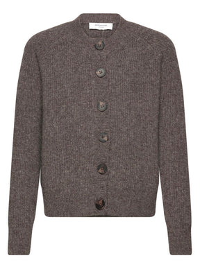 Cardigan Tinker Wool Blend LS Short Brown Grey Mel