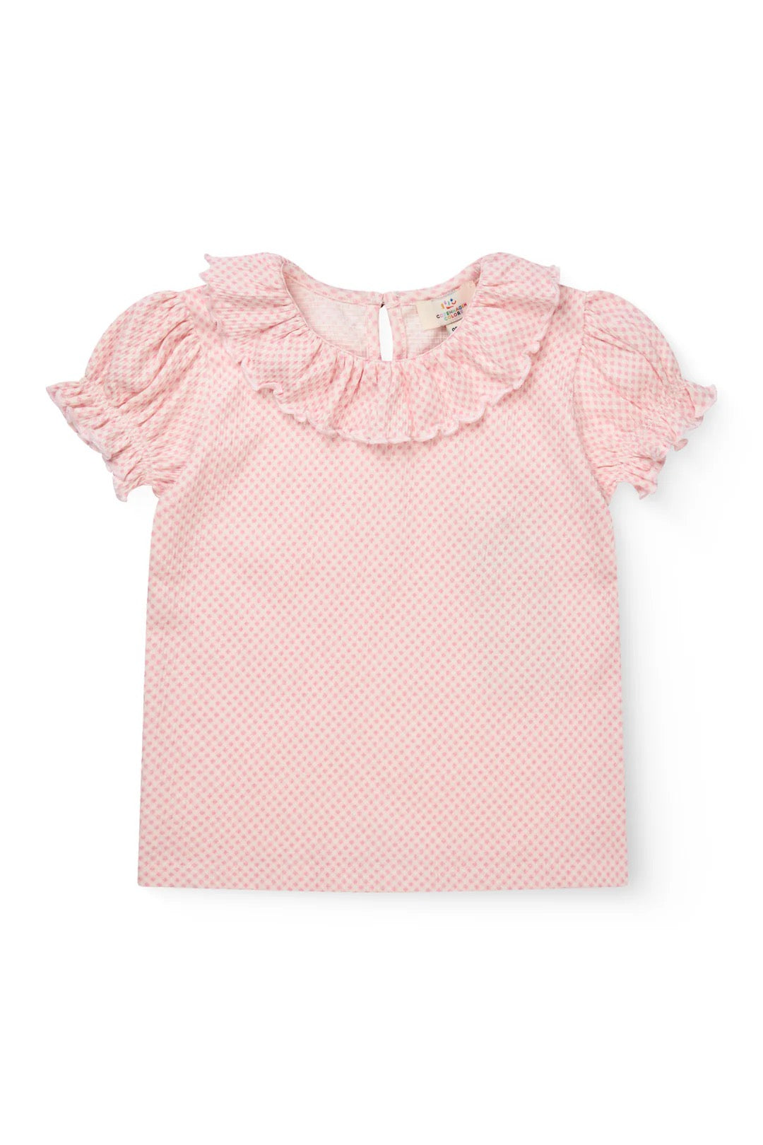 T-skjorte Crepe Frill Collar Pink Comb.