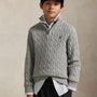 Genser Halfzip Cable-Knit Andover Heather