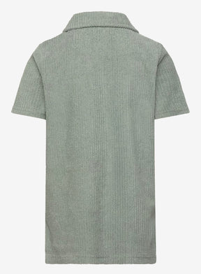 Pique Revere Collar Towelling Polo Ceramic Grey
