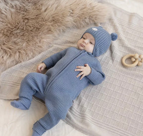 Lue Baby Ribb Mellomblå