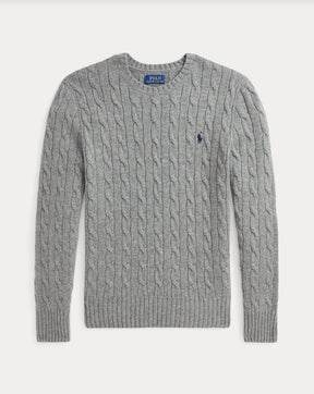 Genser Cable-Knit Wool-Cashmere Fawn Grey