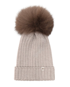 Lue Knit Alpaca Pompom Camel Melange