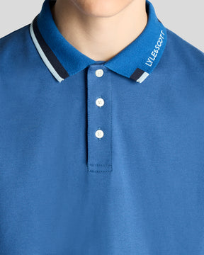 Pique Polo Tipped Logo Dark Cornflower