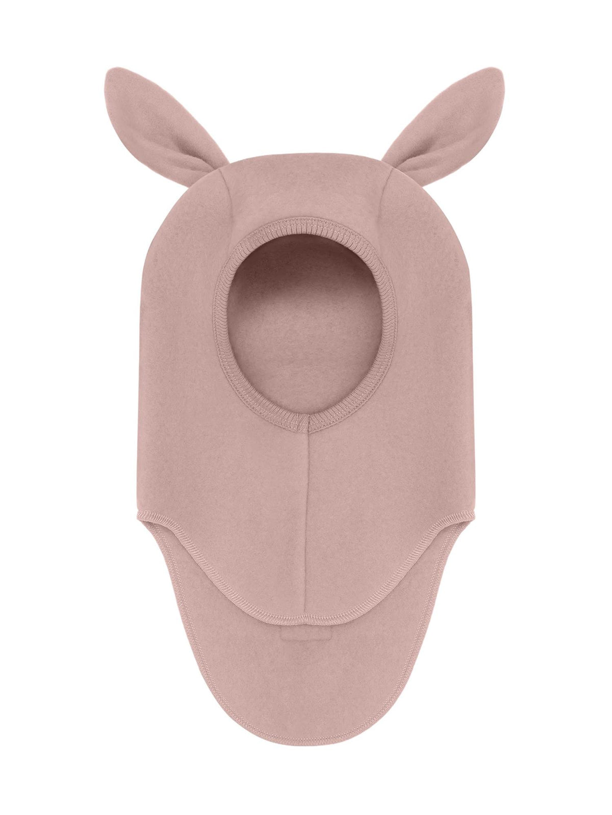 Balaclava Ears Wool Fleece Mahogany Rose