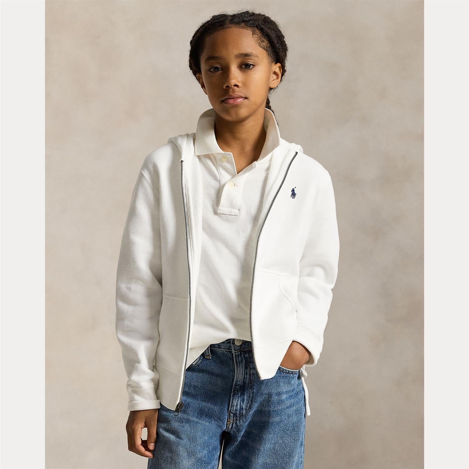Hettejakke Fleece Full-Zip White