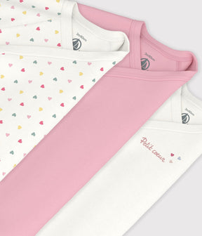 Body 3pk Hvit/Rosa/Hjerter