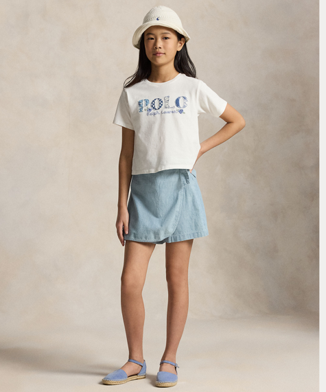 Skjørt Indigo Chambray Wrap Blue