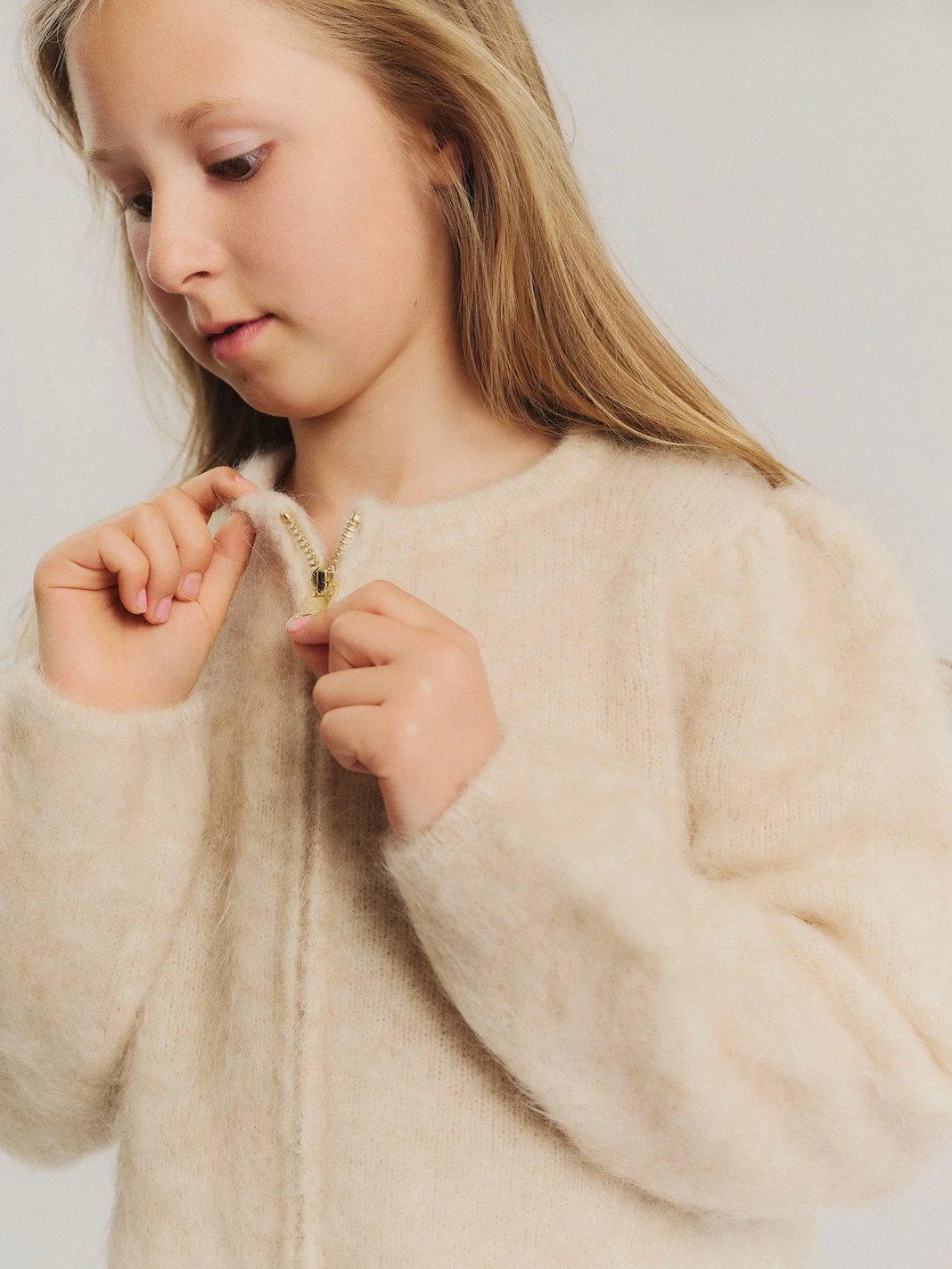 Cardigan Alba Chunky Light Beige Melange