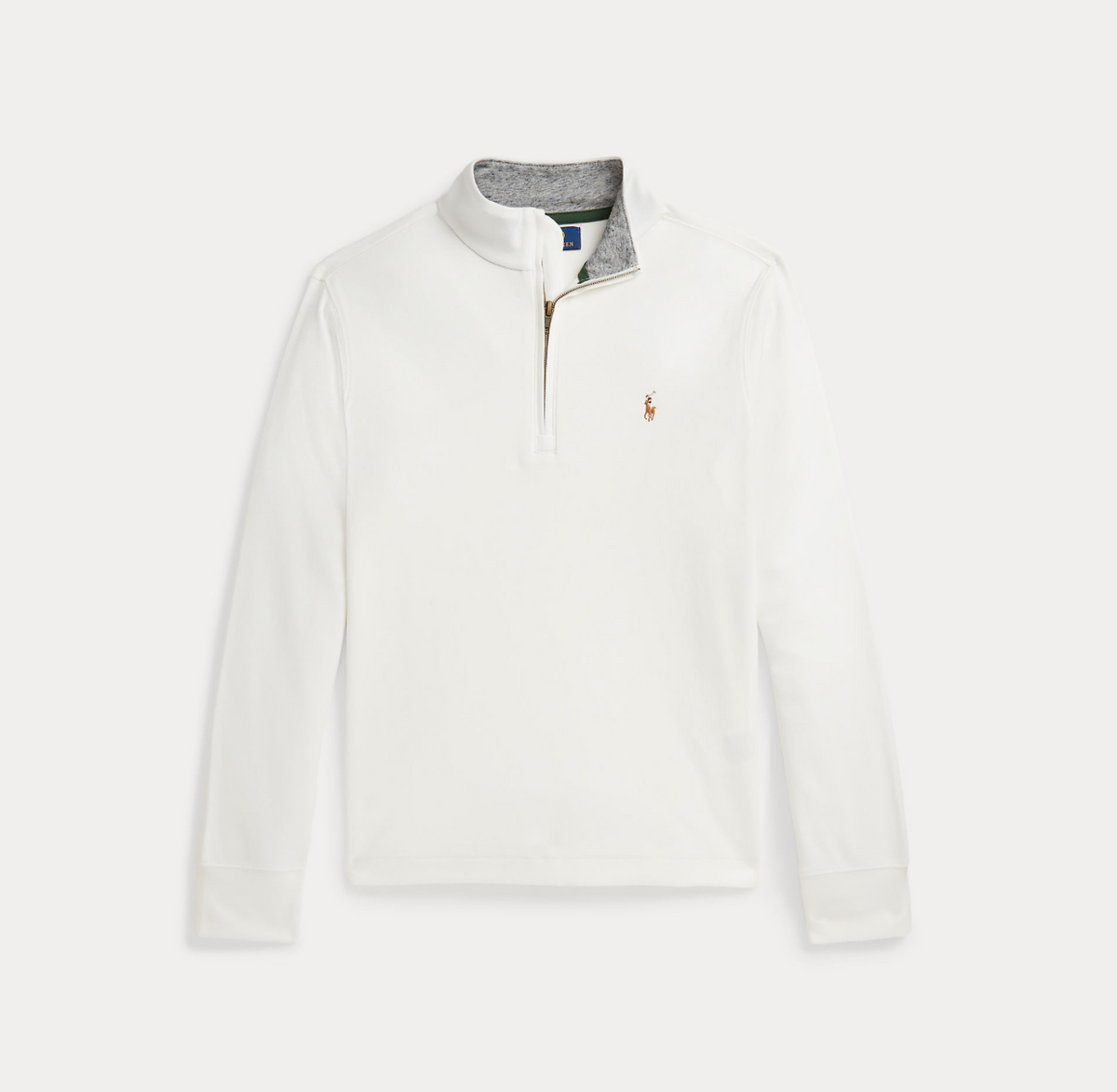 Genser Nterlock Quarter-Zip Pullover Cream