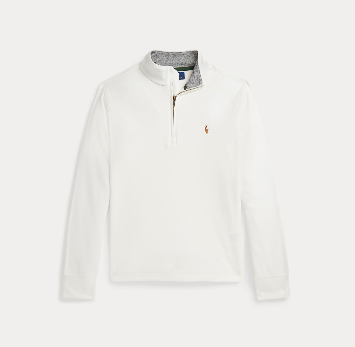 Genser Nterlock Quarter-Zip Pullover Cream