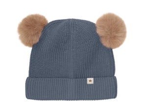 Lue Beanie Wool Knit Pompoms Turbulence