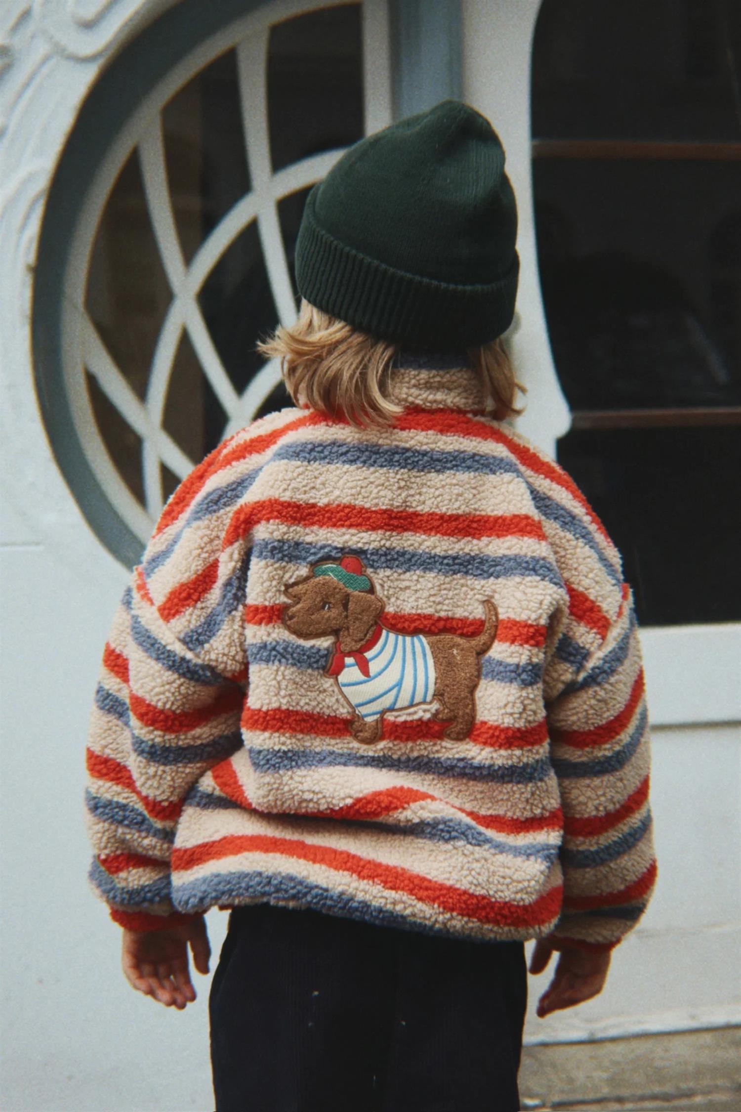 Jakke Jody Teddy Tangerine Stripe