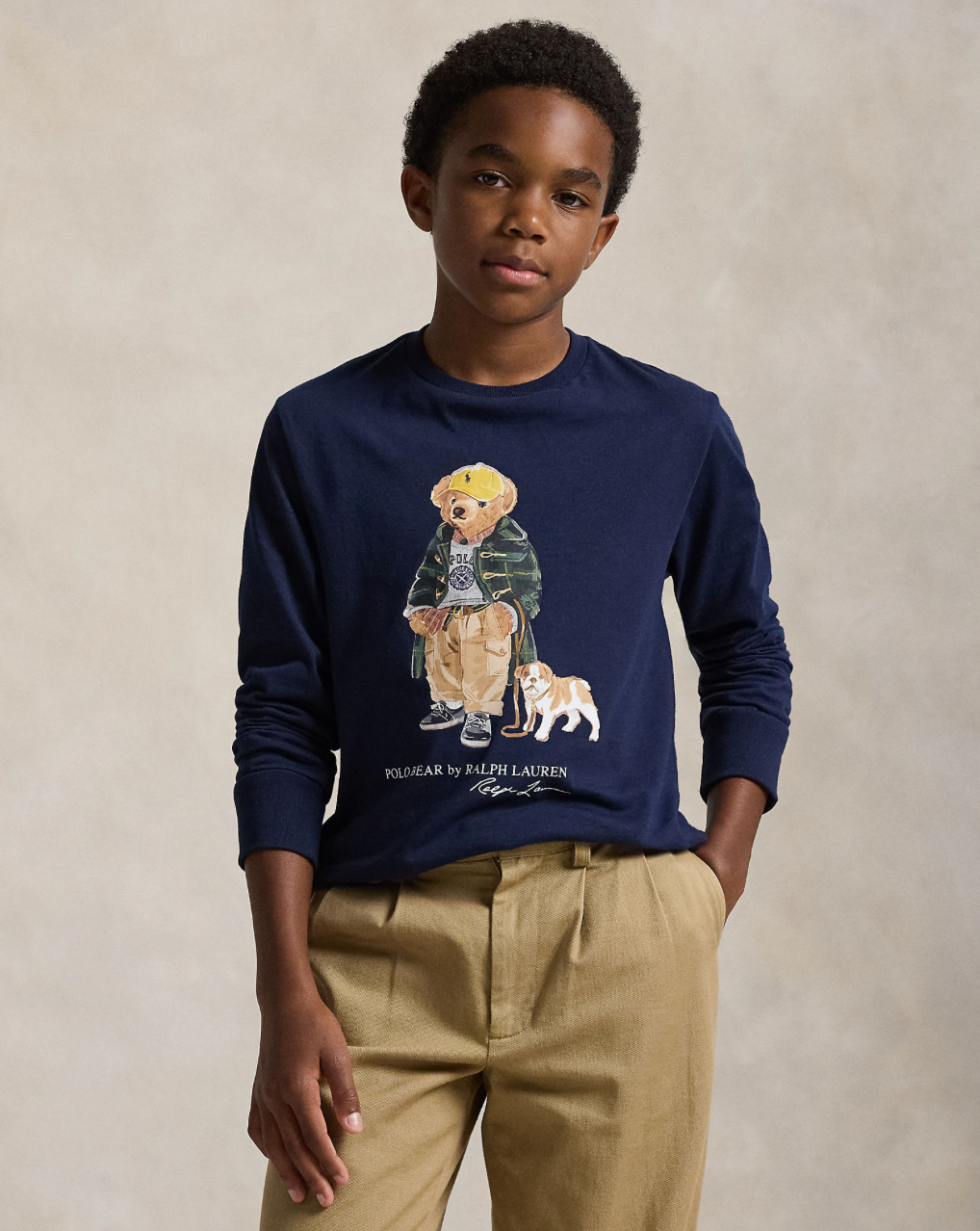 Genser Tynn Polo Bear Bulldog Navy