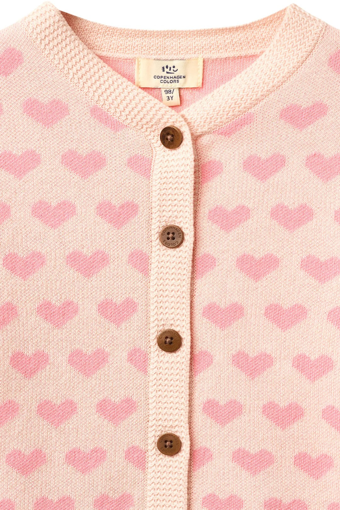 Cardigan Heart Crochet Edge Pink Comb.