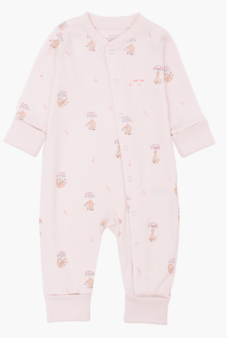 Pysj Overall Giraffe Pink