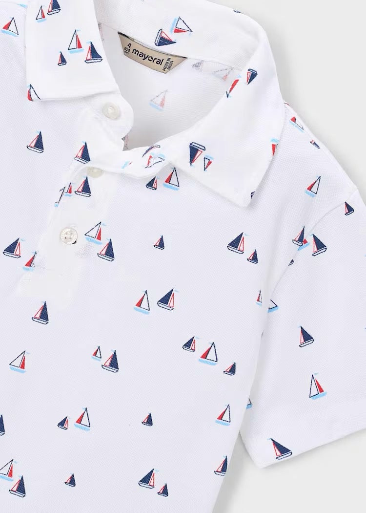 T-skjorte Polo Nautical White/Tomato