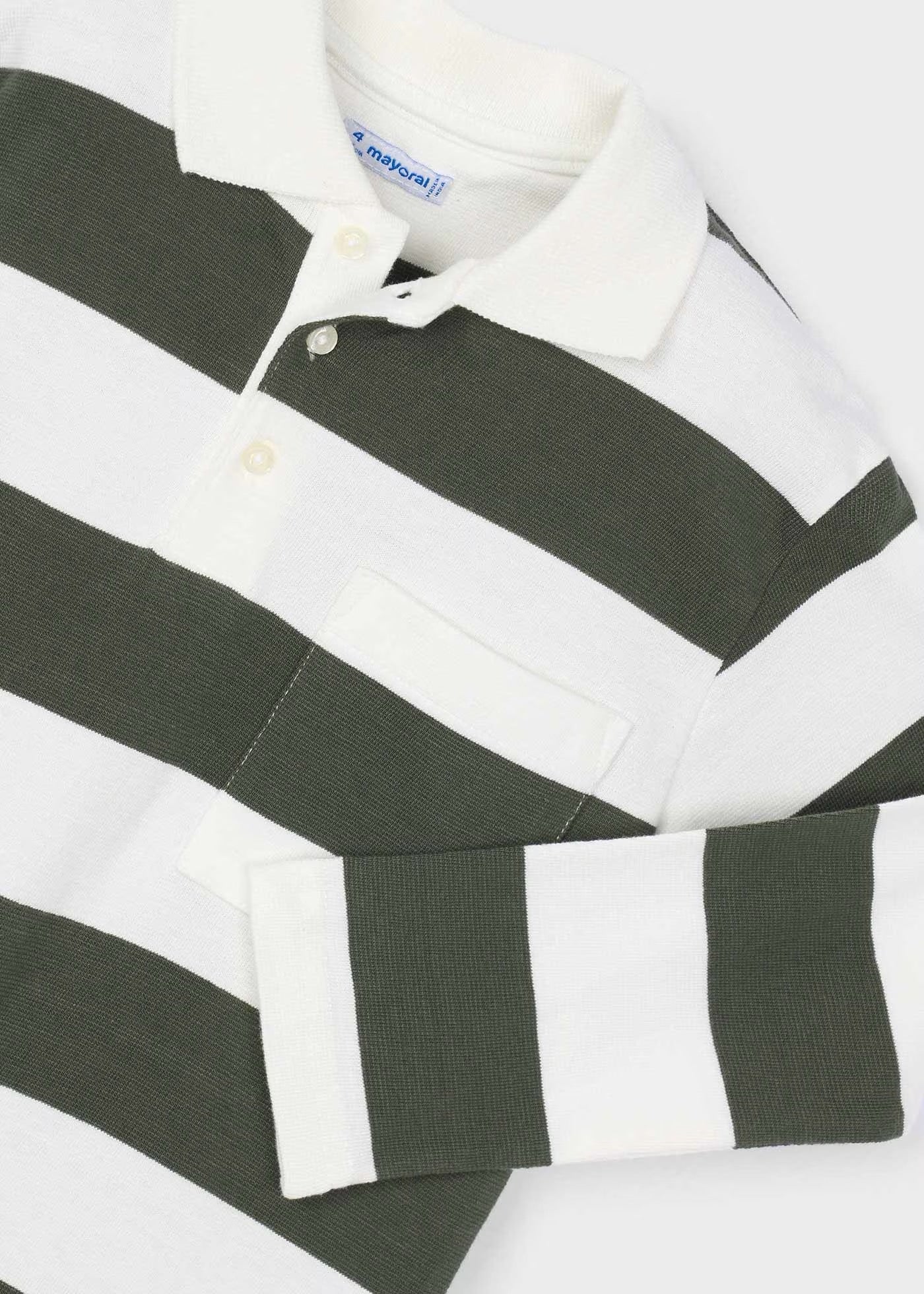 Genser Polo Striped Olive